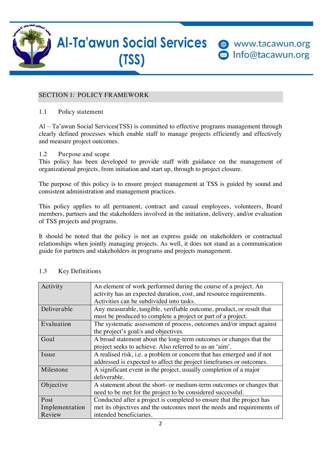 Programme Planning Policy Programme Planning Policy — source document page 3