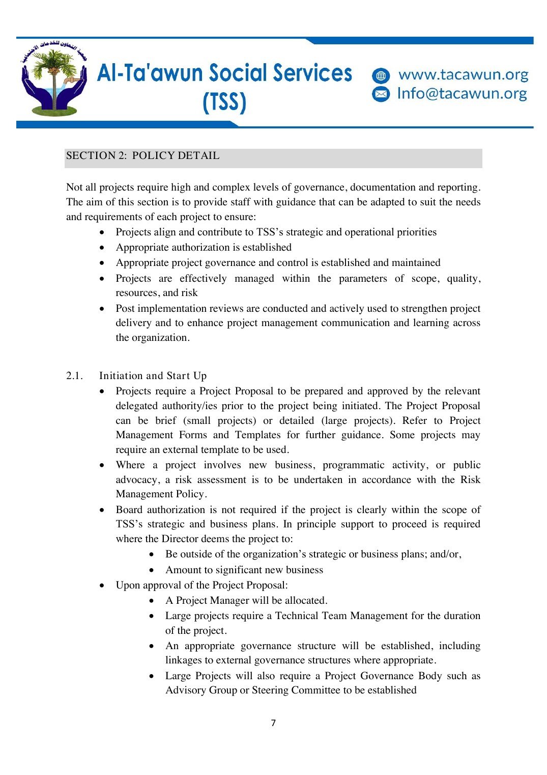 Programme Planning Policy Programme Planning Policy — source document page 8