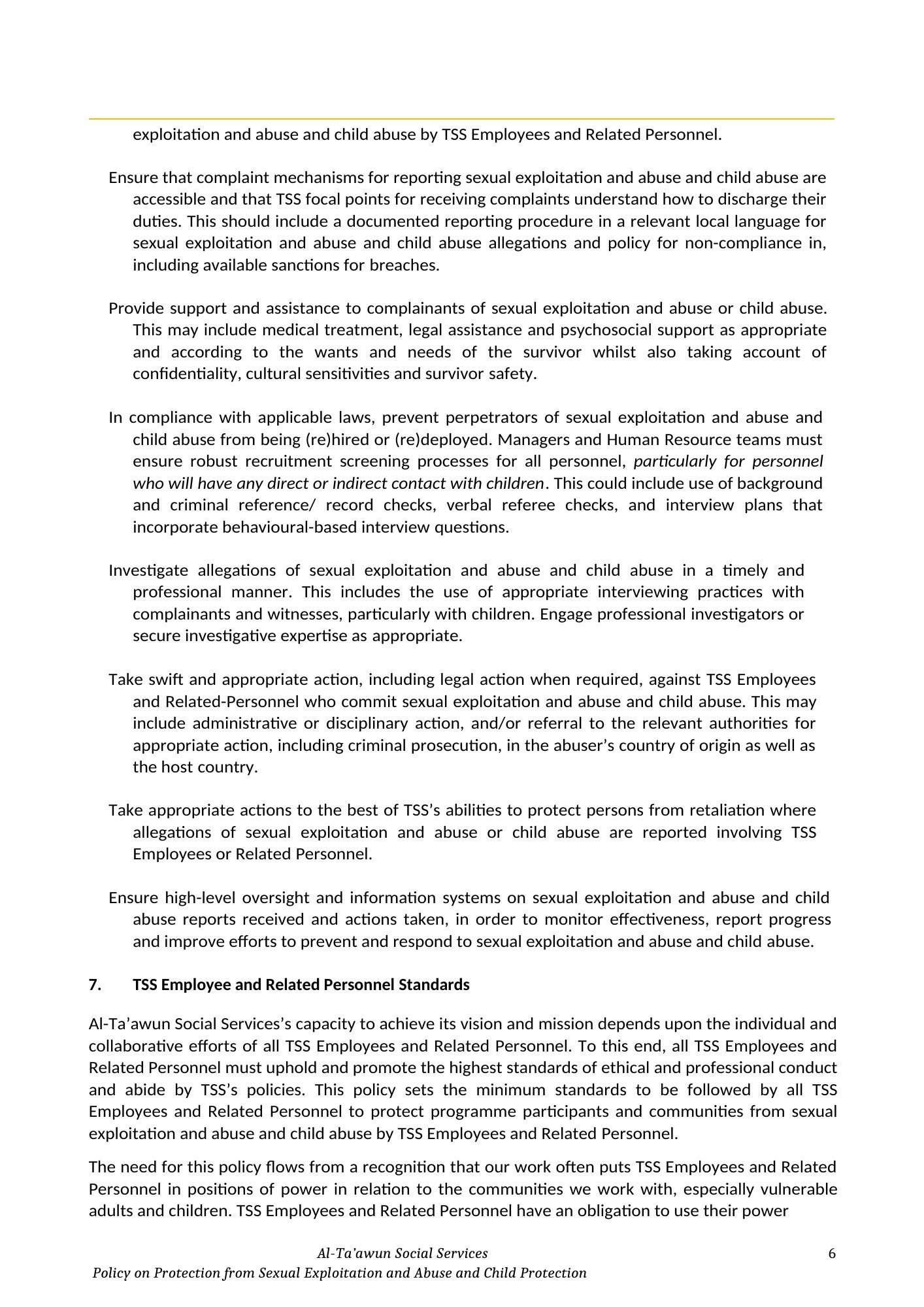 PSEA and Child Protection Policy PSEA and Child Protection Policy — source document page 6