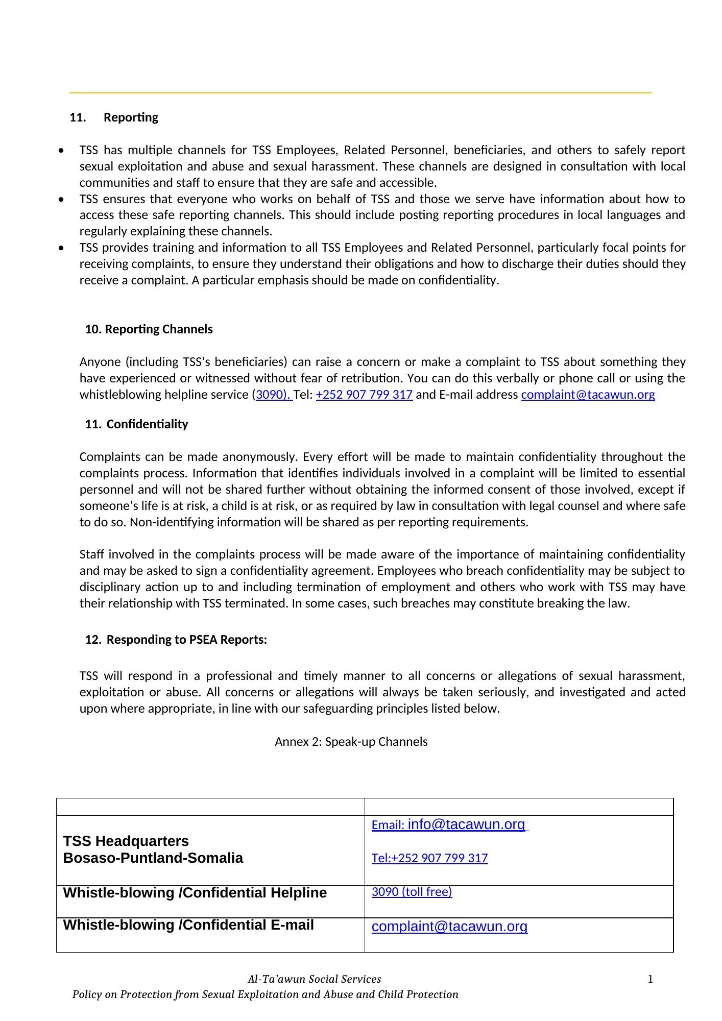 PSEA and Child Protection Policy PSEA and Child Protection Policy — source document page 10