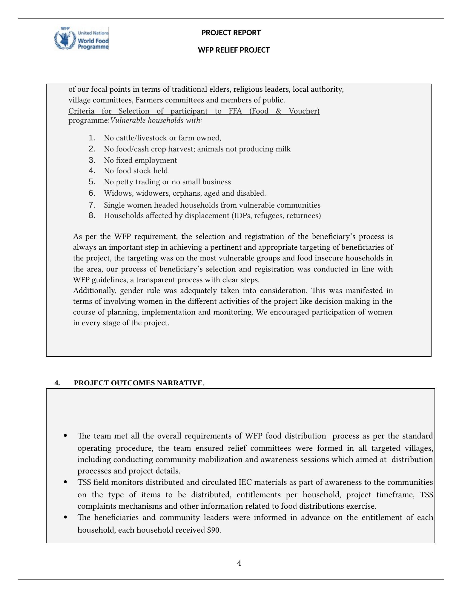 TSS relief programme 2021 — original report page 4