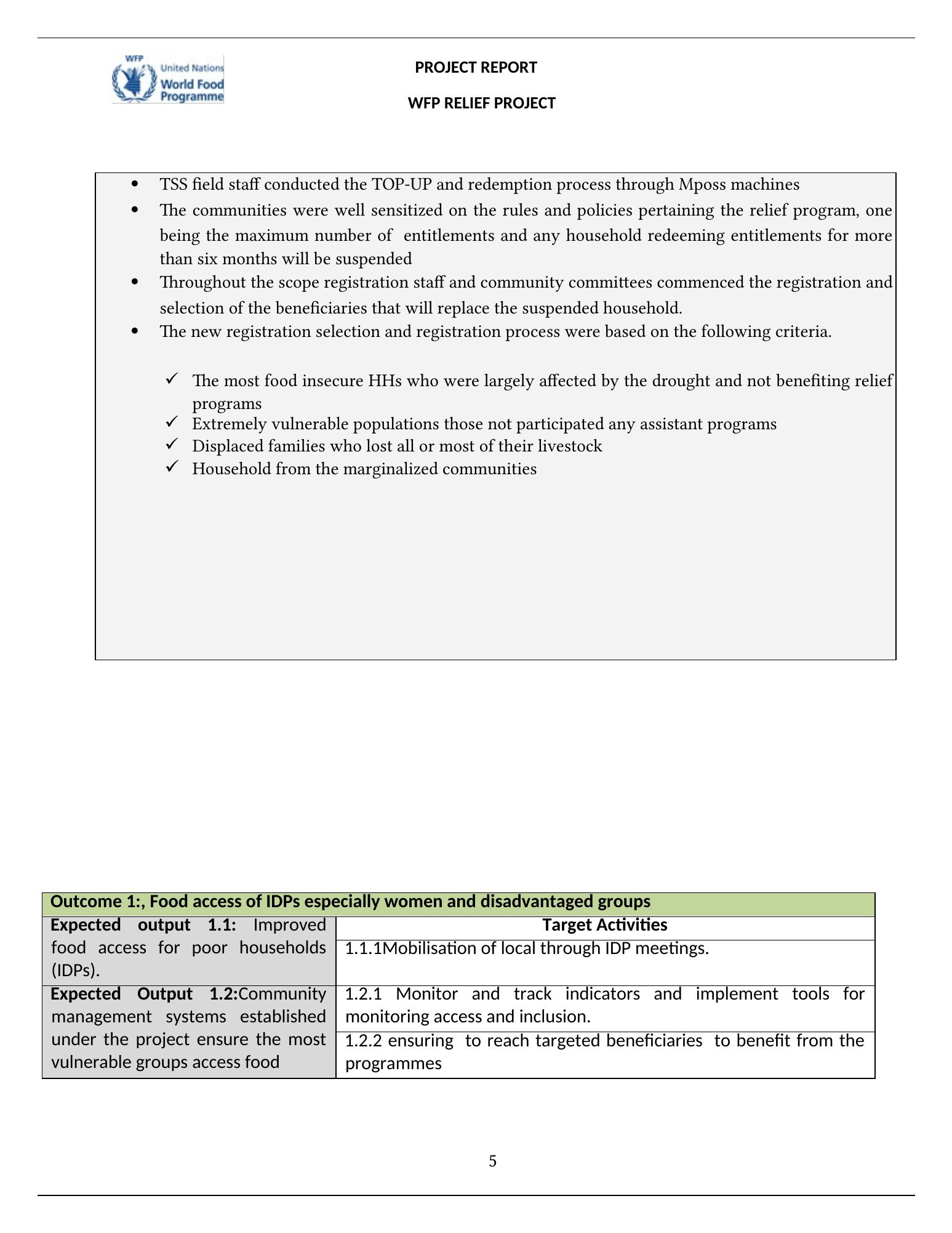 TSS relief programme 2021 — original report page 5