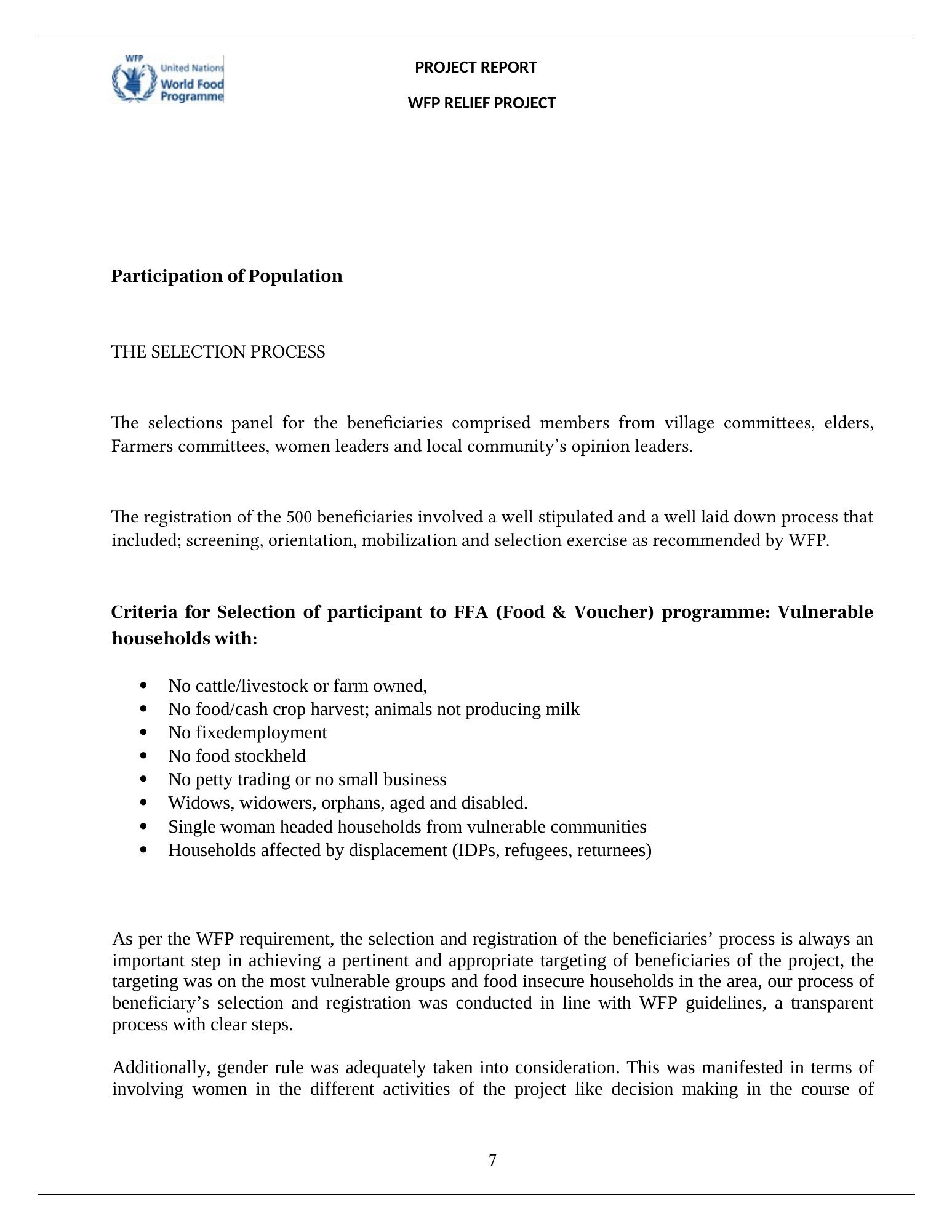 TSS relief programme 2021 — original report page 7