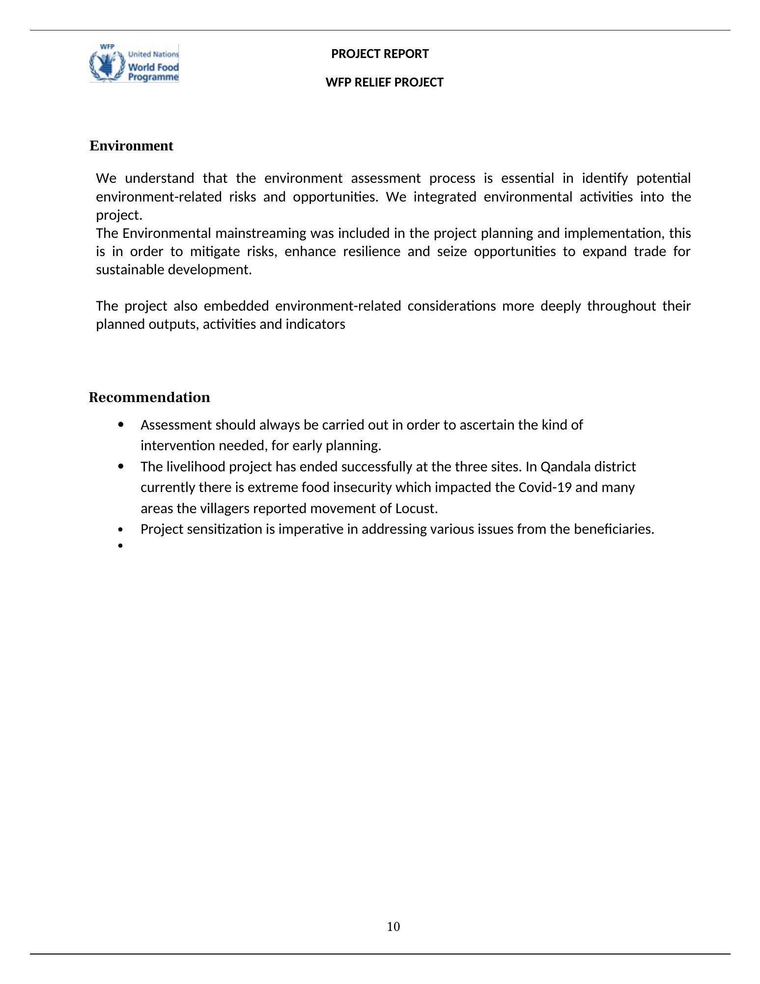 TSS relief programme 2021 — original report page 10