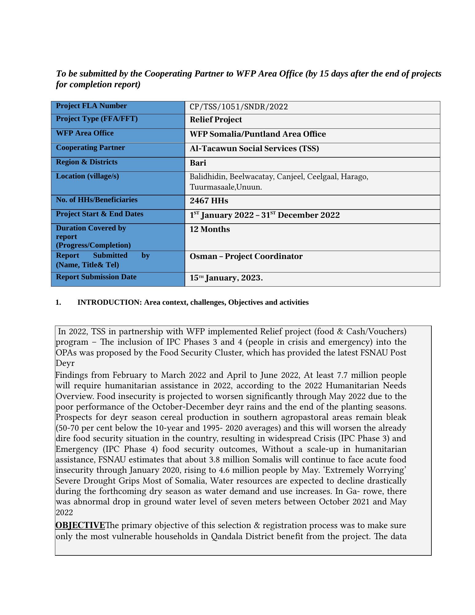 TSS Qandala relief report 2022 — source page 1